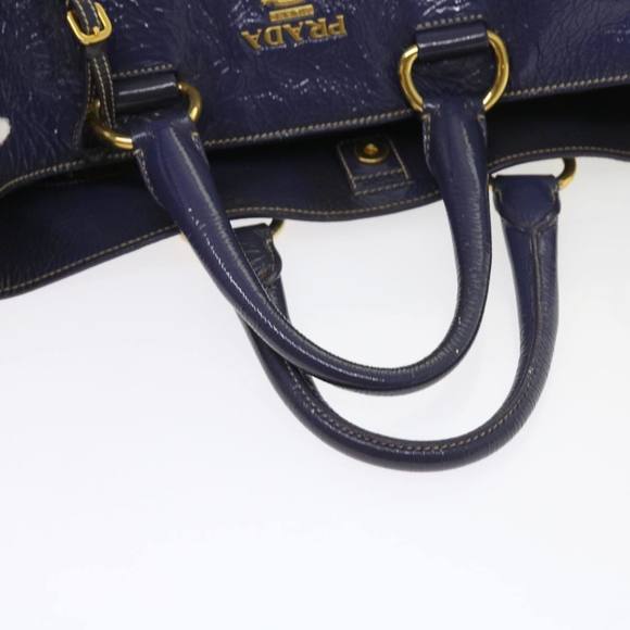 PRADA Hand Bag Enamel 2way Purple Auth 56587 - Picture 7 of 16